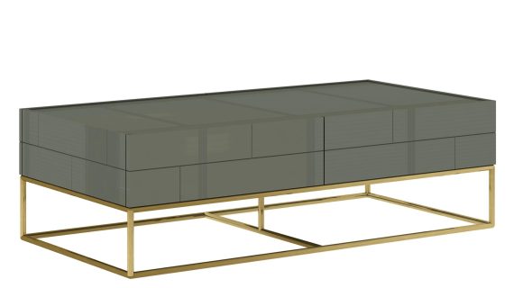 miniaturka Modern Classic Ława Zielona Kontrastowe Złote Nogi – Blossom Grove