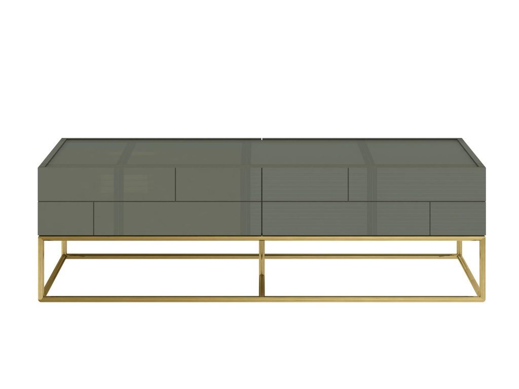 Modern Classic Ława Zielona Kontrastowe Złote Nogi – Blossom Grove