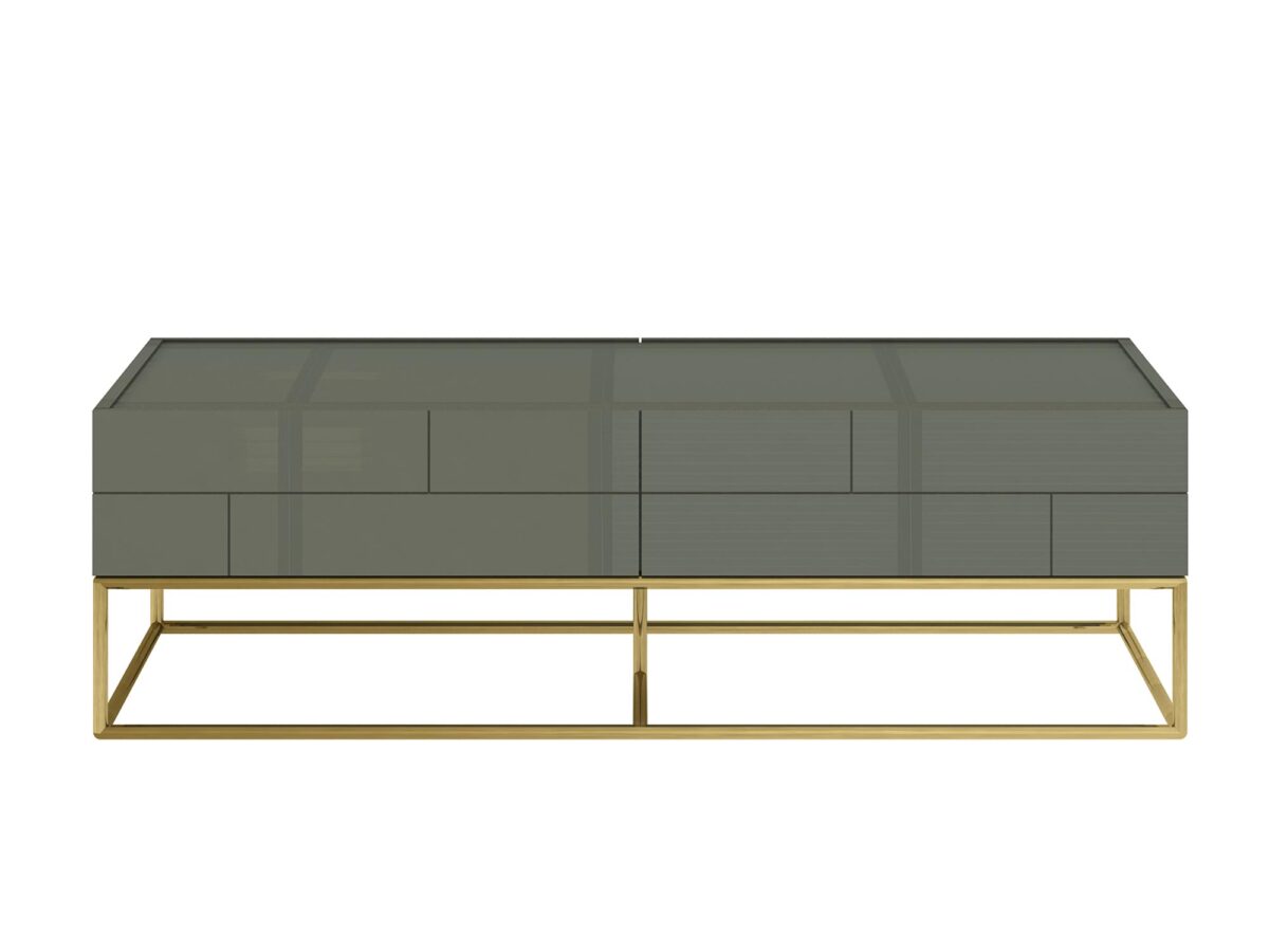 Modern Classic Ława Zielona Kontrastowe Złote Nogi – Blossom Grove