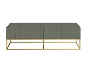 Modern Classic Ława Zielona Kontrastowe Złote Nogi – Blossom Grove