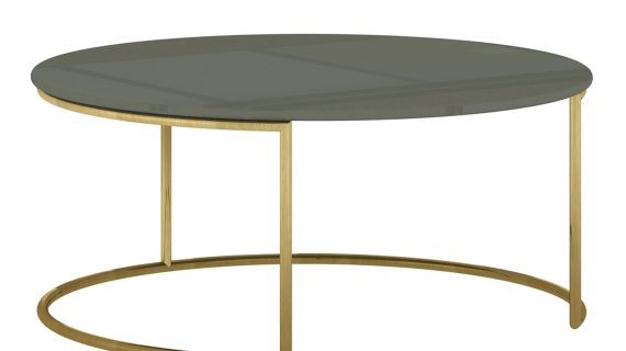 Kawowy Stolik Modern Classic Zieleń Złote Nogi – Blossom Grove