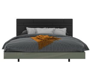 Tapicerowane Łóżko Modern Classic Cementowa Zieleń – Blossom Grove