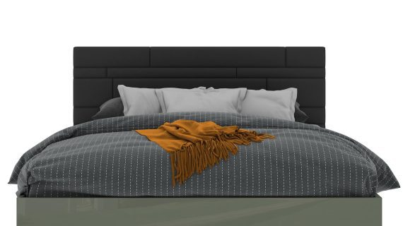 Tapicerowane Łóżko Modern Classic Cementowa Zieleń – Blossom Grove
