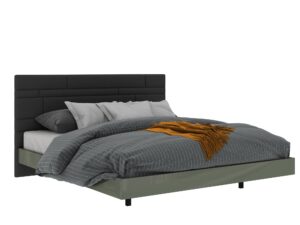 miniaturka Tapicerowane Łóżko Modern Classic Cementowa Zieleń – Blossom Grove