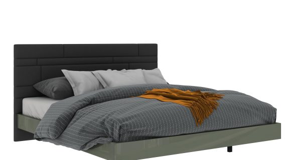 miniaturka Tapicerowane Łóżko Modern Classic Cementowa Zieleń – Blossom Grove