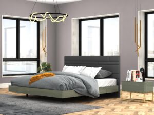miniaturka Tapicerowane Łóżko Modern Classic Cementowa Zieleń – Blossom Grove