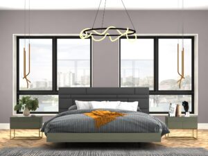 miniaturka Tapicerowane Łóżko Modern Classic Cementowa Zieleń – Blossom Grove