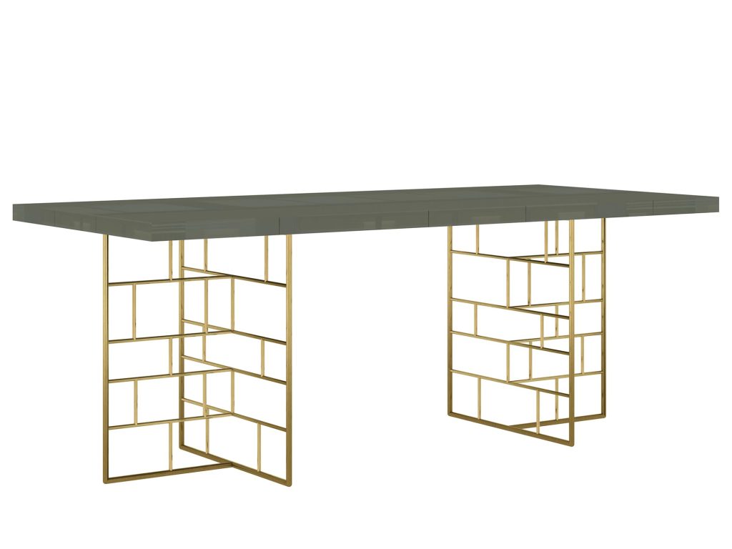 Modern Classic Stół Cementowa Zieleń Złote Nogi – Blossom Grove