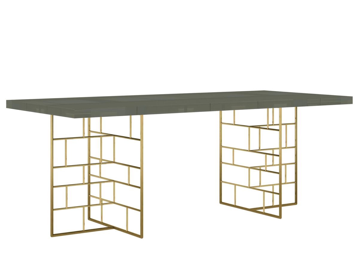Modern Classic Stół Cementowa Zieleń Złote Nogi – Blossom Grove