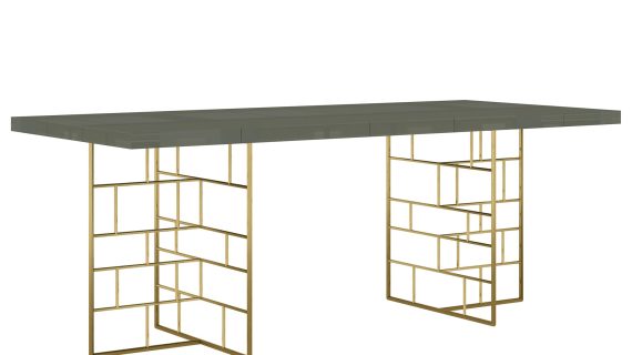 Modern Classic Stół Cementowa Zieleń Złote Nogi – Blossom Grove