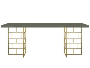 miniaturka Modern Classic Stół Cementowa Zieleń Złote Nogi – Blossom Grove