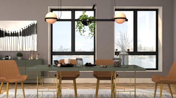 miniaturka Modern Classic Stół Cementowa Zieleń Złote Nogi – Blossom Grove