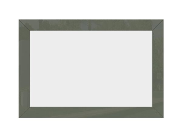 Lustro prostokątne w zielonej ramie, widok frontalny
