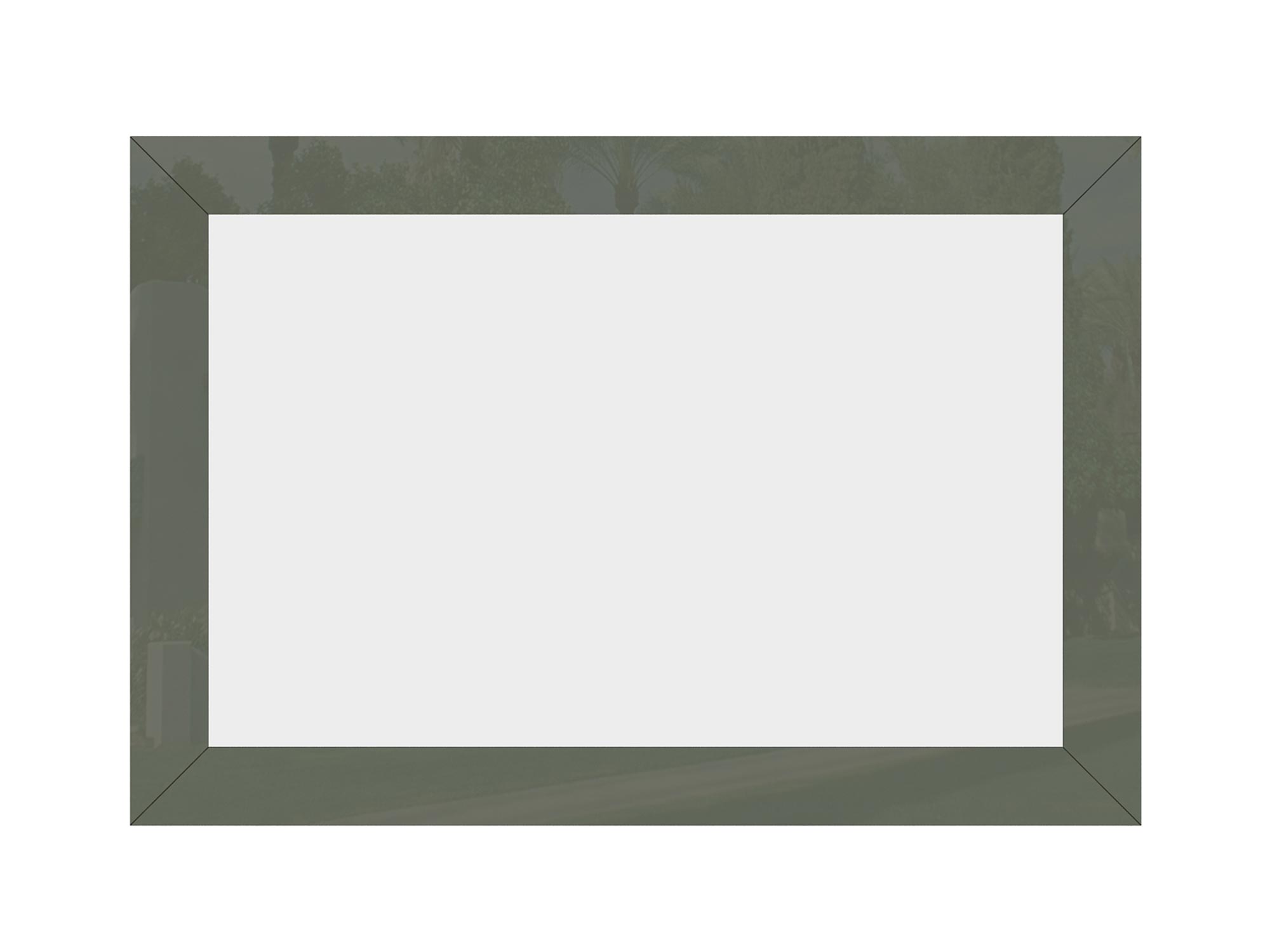 Lustro prostokątne w zielonej ramie, widok frontalny