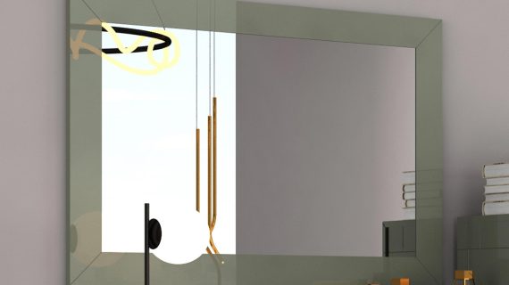 miniaturka Modern Classic Lustro Cementowa Zieleń Rama Połysk – Blossom Grove