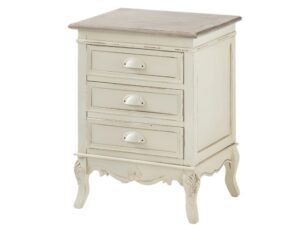 Szafka nocna prowansalska z rzeźbieniami w kolorze kremowym – Sorrento
