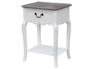 Szafka nocna prowansalska z białym wykończeniem – Sorrento White