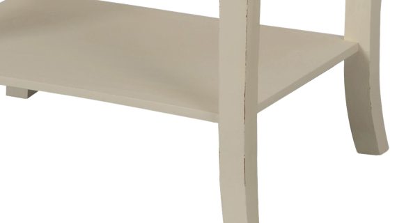 miniaturka Szafka nocna kremowa z rzeźbieniami i jasnobrązowym blatem – Sorrento