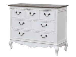 Komoda z rzeźbieniami w stylu prowansalskim – Sorrento White