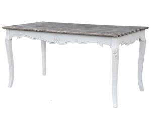 Stół prowansalski biały z giętymi nogami i ciemnym blatem – Sorrento White