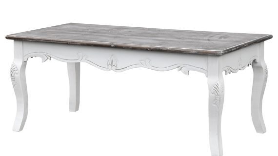 Stolik kawowy prowansalski biały z ozdobnym wykończeniem – Sorrento White