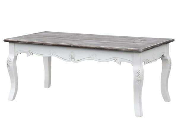 Stół jadalniany w stylu prowansalskim z białymi nogami