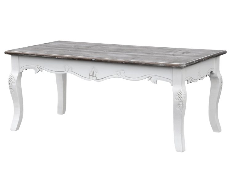 Stół jadalniany w stylu prowansalskim z białymi nogami