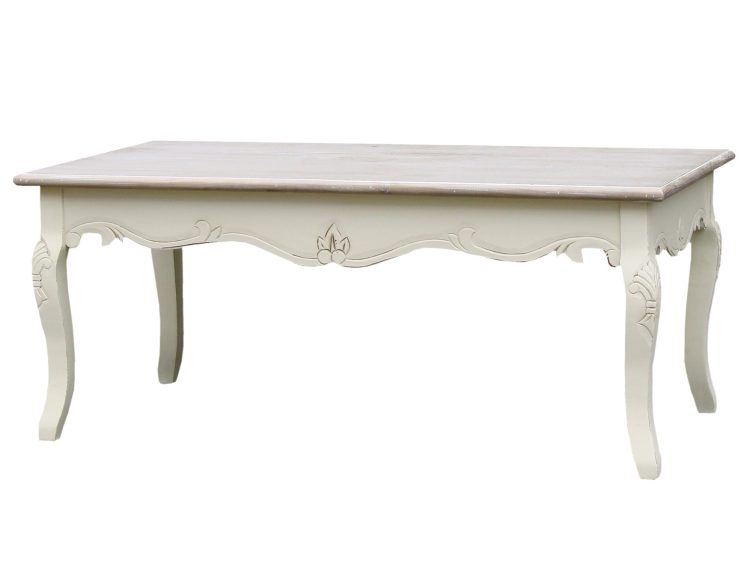 Drewniany stół z frezowanym rantem i toczonymi nogami