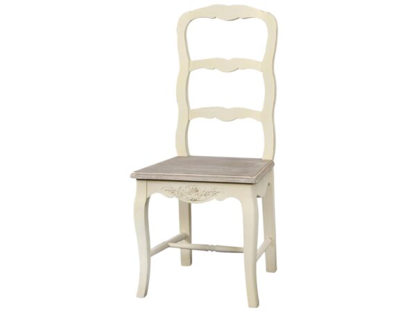 Krzesło w stylu prowansalskim z giętym oparciem i bieloną ramą