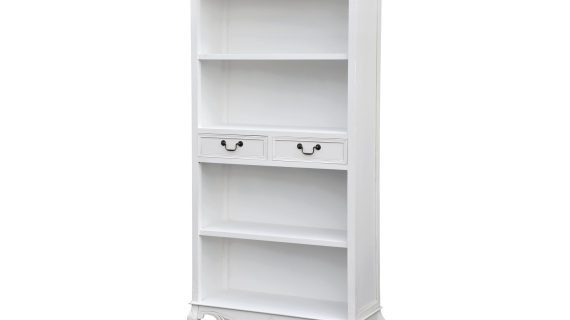 Regał biały prowansalski z wieńcem w kolorze ciemnobrązowym – Sorrento White