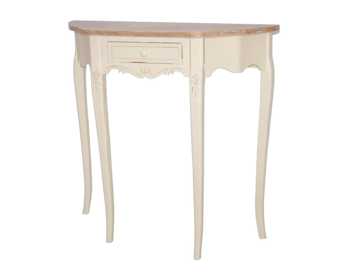 Konsola z metalowymi uchwytami i jasnobrązowym blatem – Sorrento