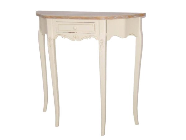 Konsolka z szufladą i giętymi nogami w stylu prowansalskim