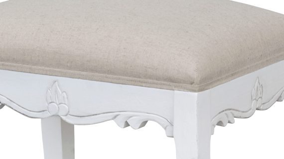 miniaturka Siedzisko tapicerowane kremowe z białą ramą – Sorrento White