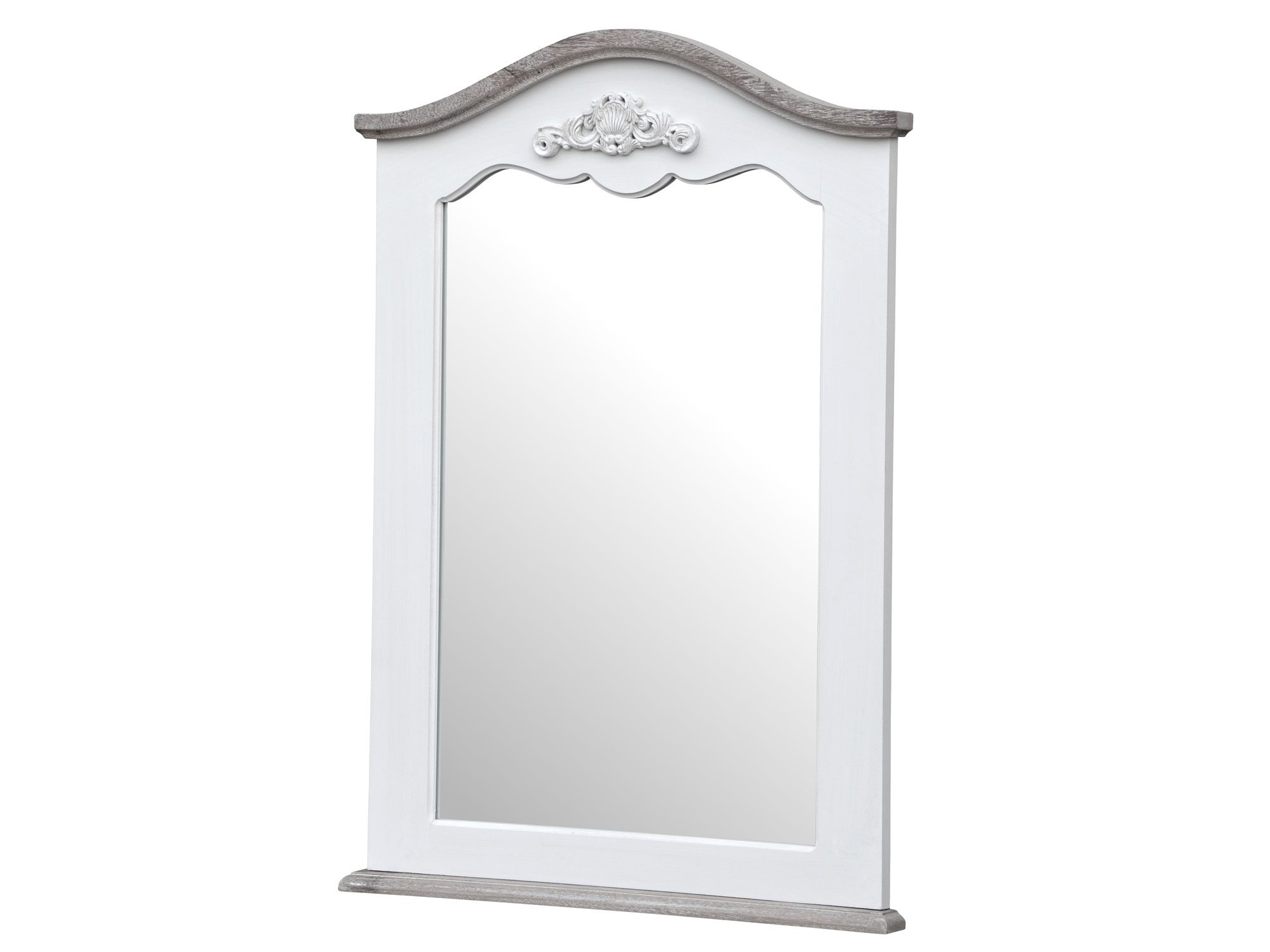 Lustro w stylu prowansalskim z dekoracyjnym gzymsem