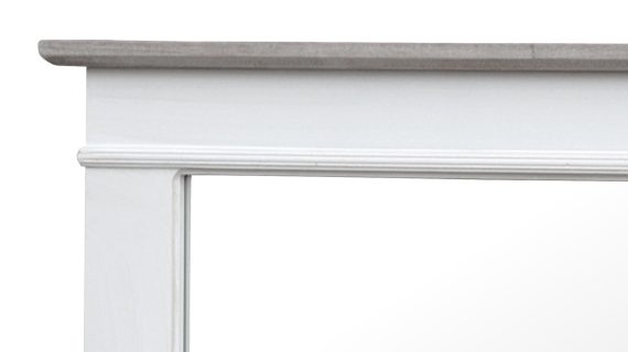 miniaturka Lustro białe z ciemnobrązowym wykończeniem w stylu prowansalskim – Sorrento White