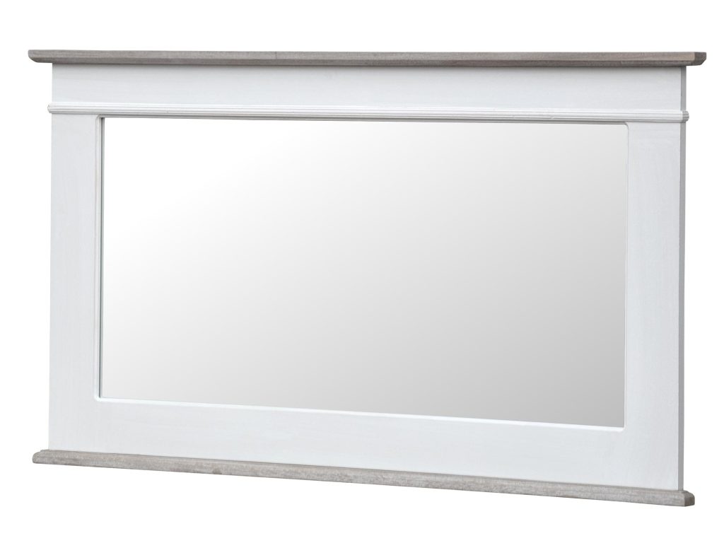 Lustro białe z ciemnobrązowym wykończeniem w stylu prowansalskim – Sorrento White