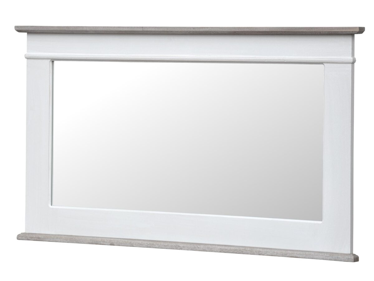 Lustro białe z ciemnobrązowym wykończeniem w stylu prowansalskim – Sorrento White