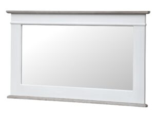 Lustro białe z ciemnobrązowym wykończeniem w stylu prowansalskim – Sorrento White