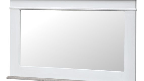 Lustro białe z ciemnobrązowym wykończeniem w stylu prowansalskim – Sorrento White