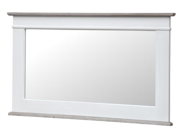 Lustro ścienne w białej ramie do sypialni lub przedpokoju