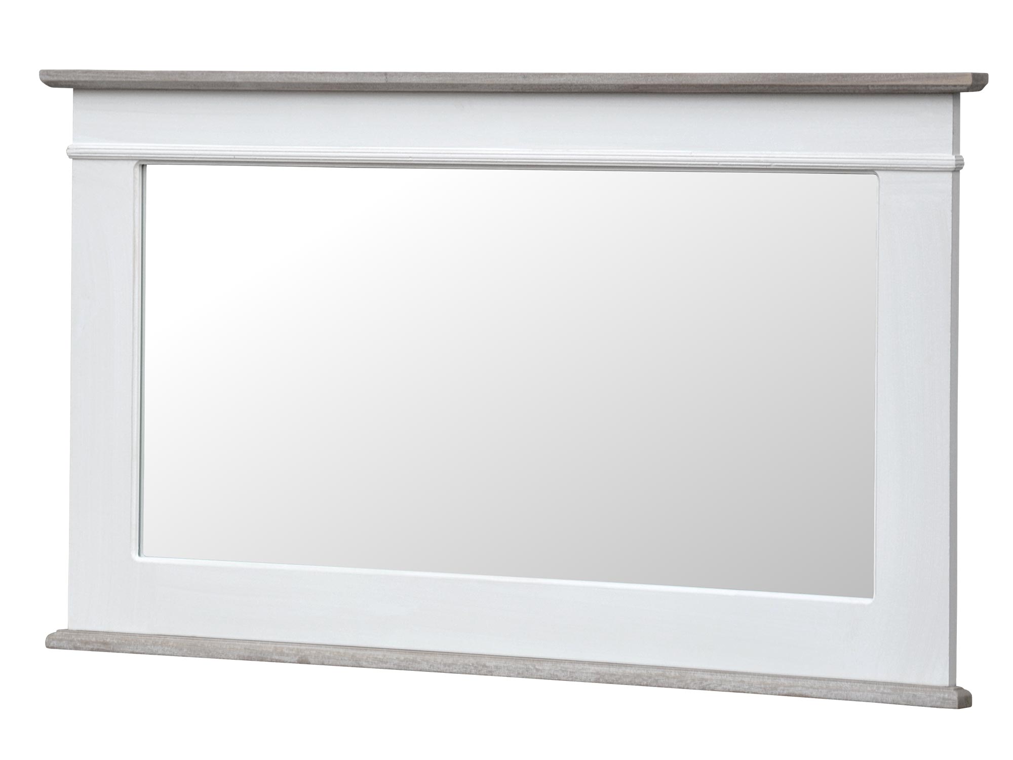 Lustro ścienne w białej ramie do sypialni lub przedpokoju