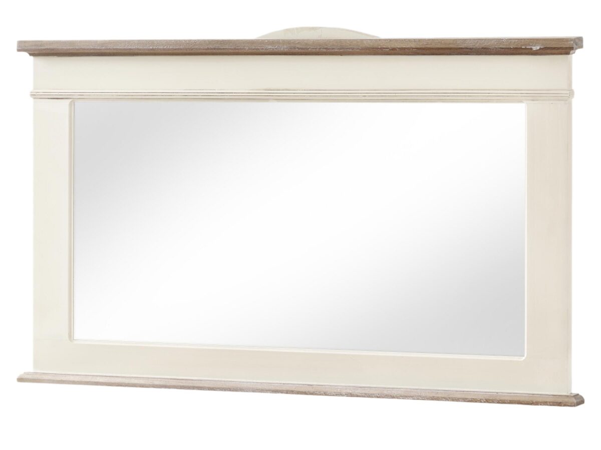 Lustro prowansalskie kremowe z jasnobrązowym wieńcem – Sorrento