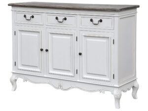 Klasyczna komoda prowansalska z ciemnobrązowym blatem – Sorrento White