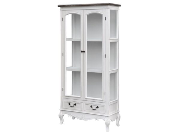 Witryna w stylu prowansalskim z przeszklonymi drzwiami