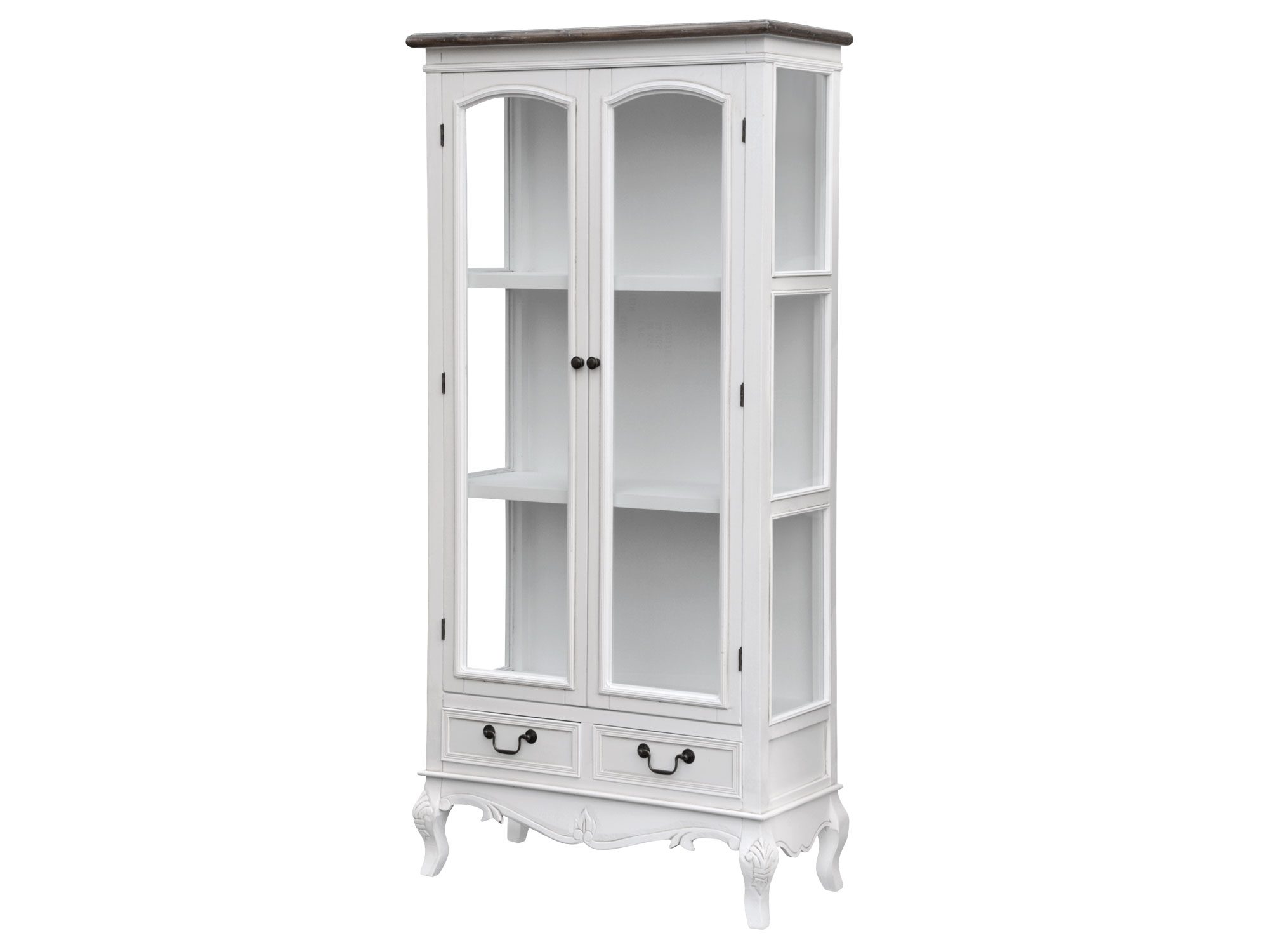 Witryna w stylu prowansalskim z przeszklonymi drzwiami