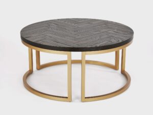 miniaturka Stolik retro z błyszczącym blatem i mosiężnymi nogami – Andaluzja