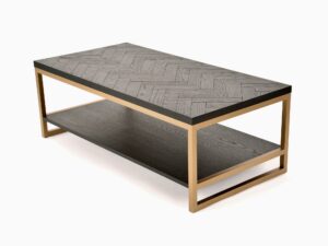 miniaturka Ława z czarnym blatem i złotą intarsją – styl glamour – Andaluzja