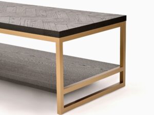 miniaturka Ława z czarnym blatem i złotą intarsją – styl glamour – Andaluzja