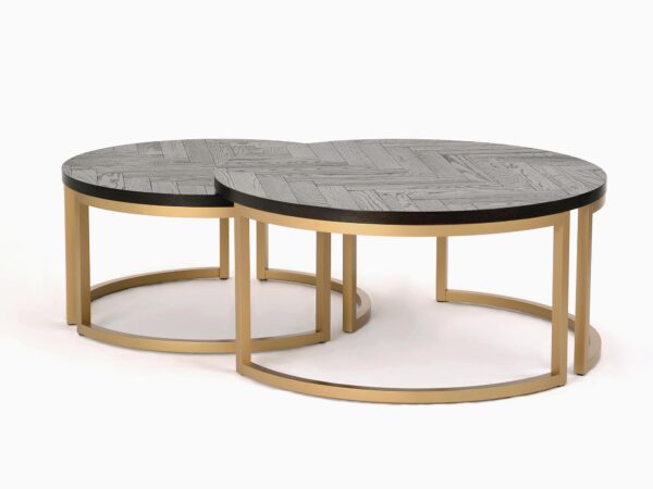 Zestaw dwóch stolików okrągłych w czarnym kolorze