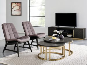 miniaturka Stolik retro z błyszczącym blatem i mosiężnymi nogami – Andaluzja